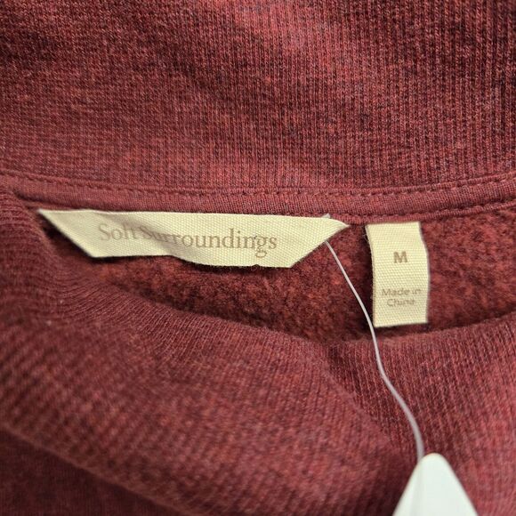 Soft Surroundings Angie Tunic Sweater Shirt Zip Cowl Neck Size M Red NEW - Picture 2 of 7